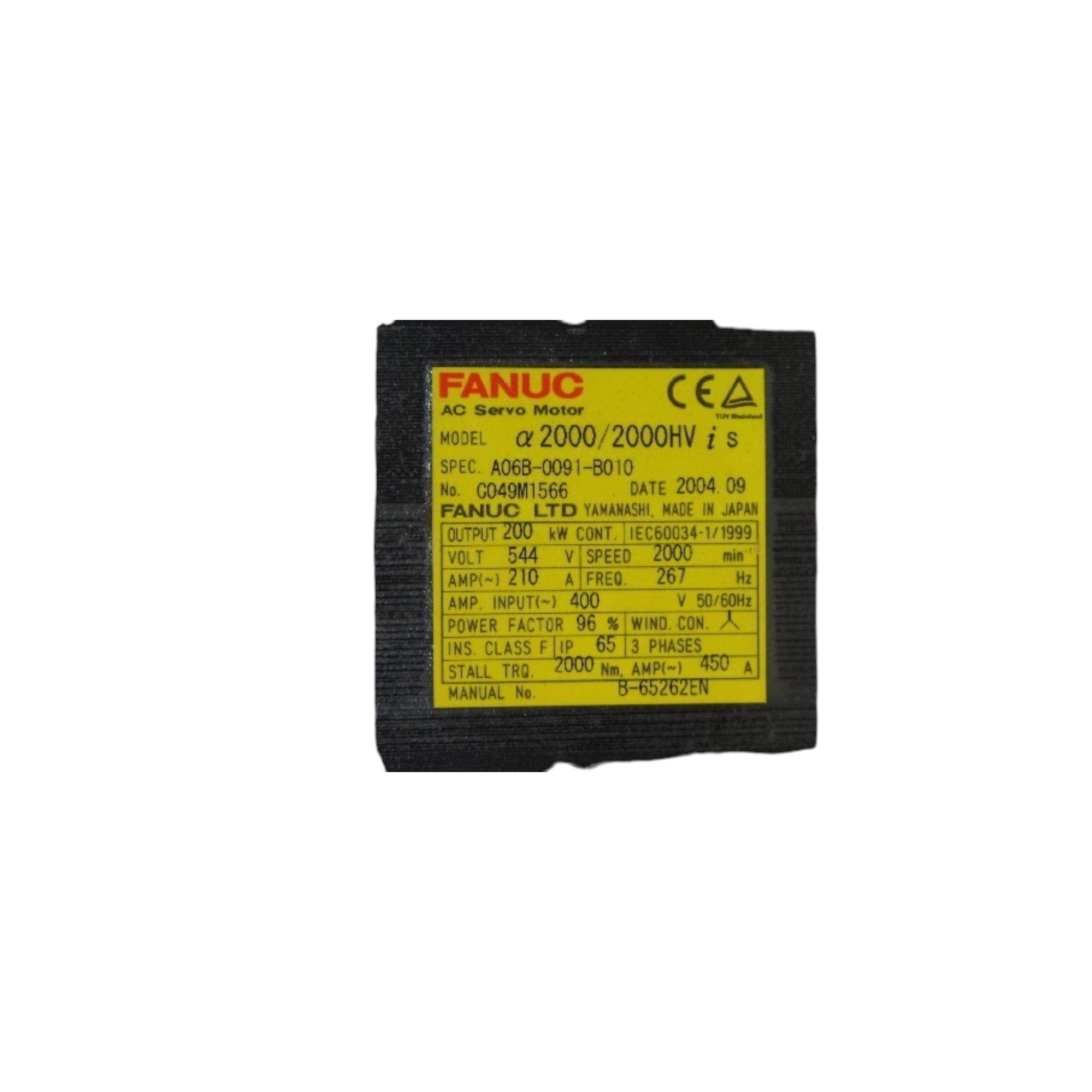 Fanuc Servo Motor αiS 2000/2000HV A06B-0091