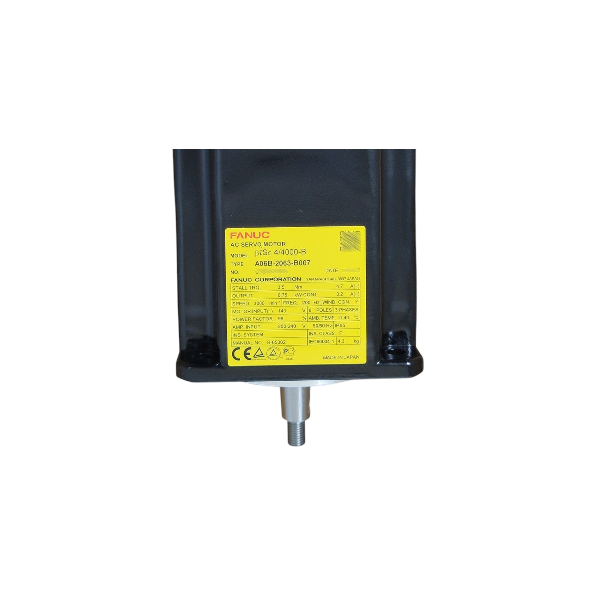 Fanuc Servo Motor αiS 22/6000HV A06B-0263