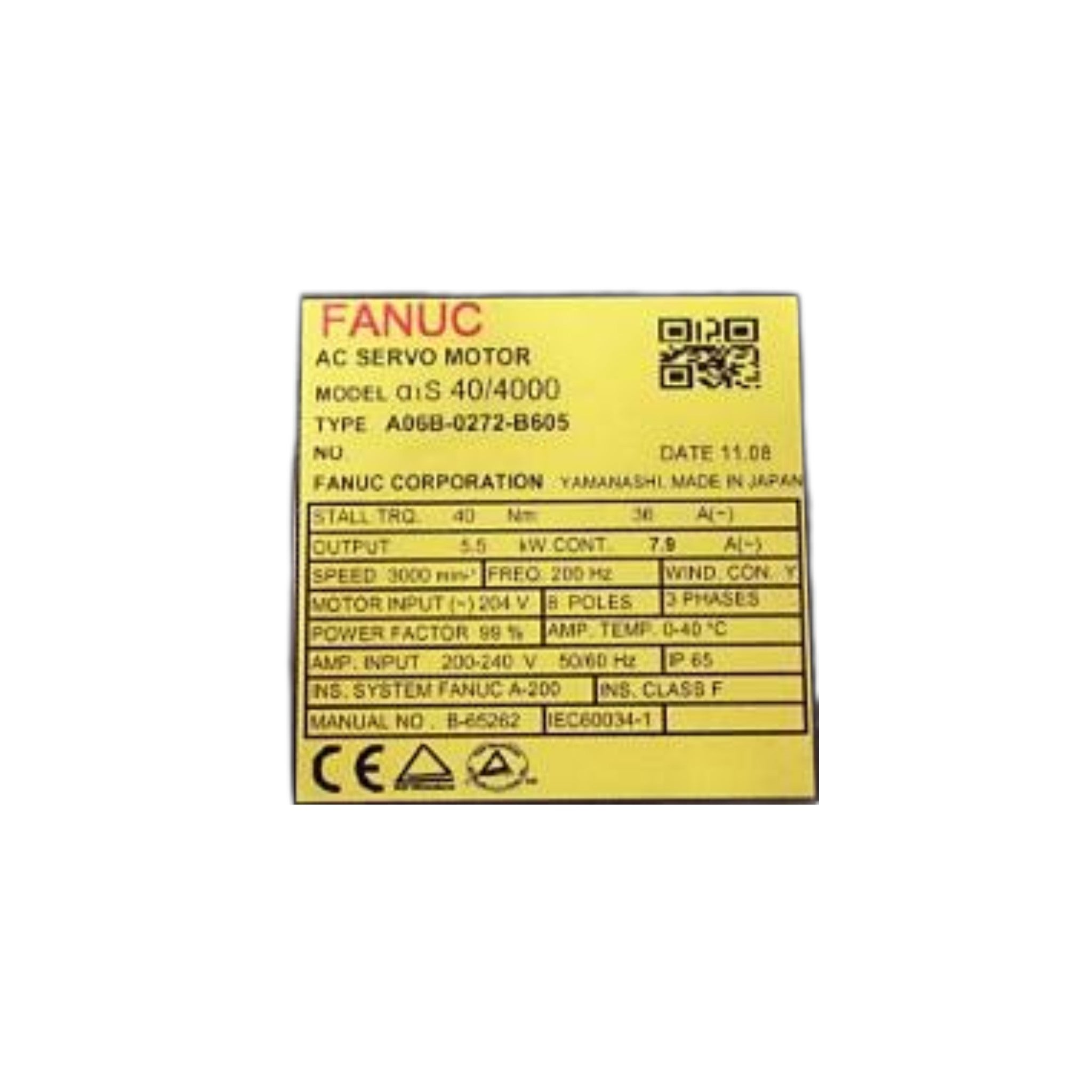 Fanuc Servo Motor αiS 40/4000 A06B-0272