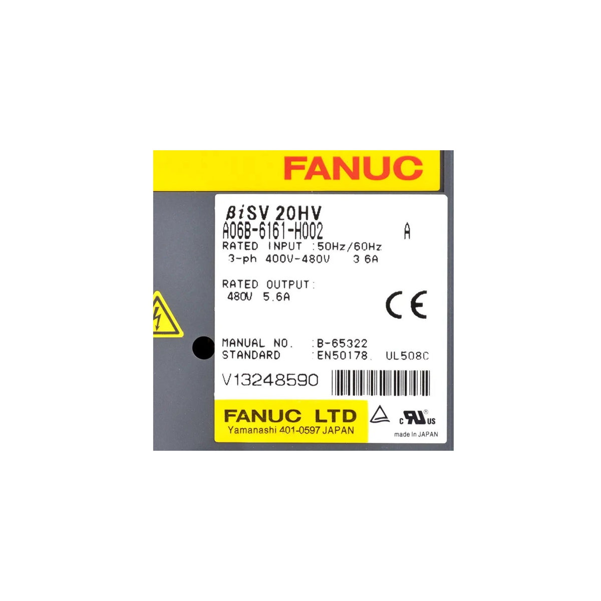 Fanuc Servo Amplifier βiSV20HV-B A06B-6161-H002