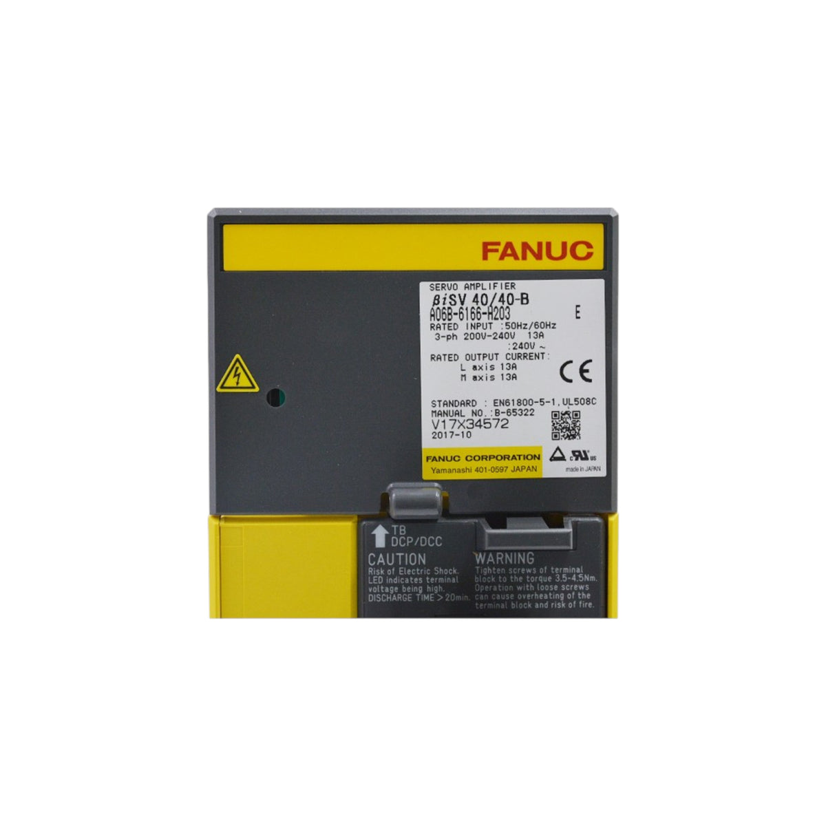 Fanuc Servo Amplifier βiSV40/40-B A06B-6166-H203