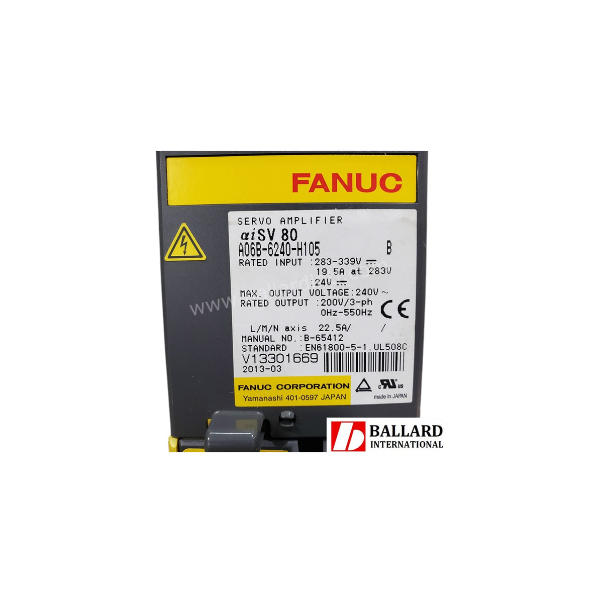 Fanuc Servo Amplifier αiSV 80-B A06B-6240-H105