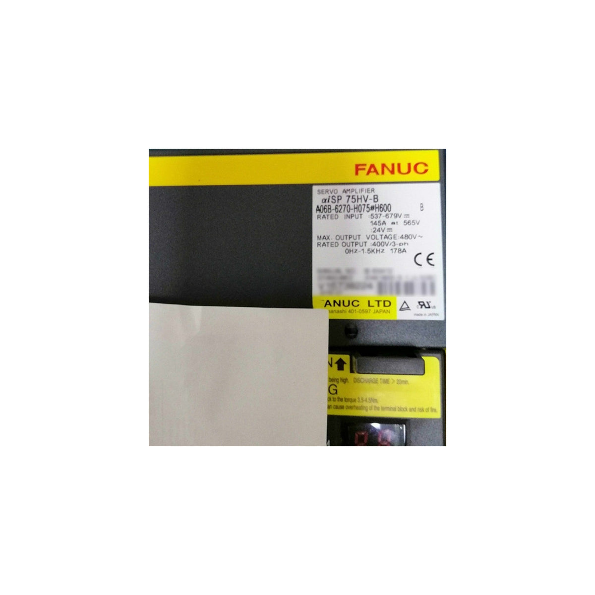 Fanuc Spindle Amplifier αiSP 75HV-B A06B-6270-H075#H600