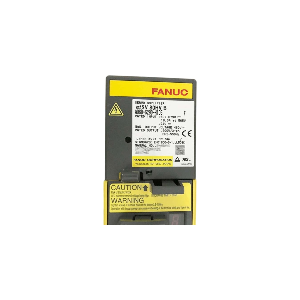 Fanuc Servo Amplifier αiSV 80HV-B A06B-6290-H105