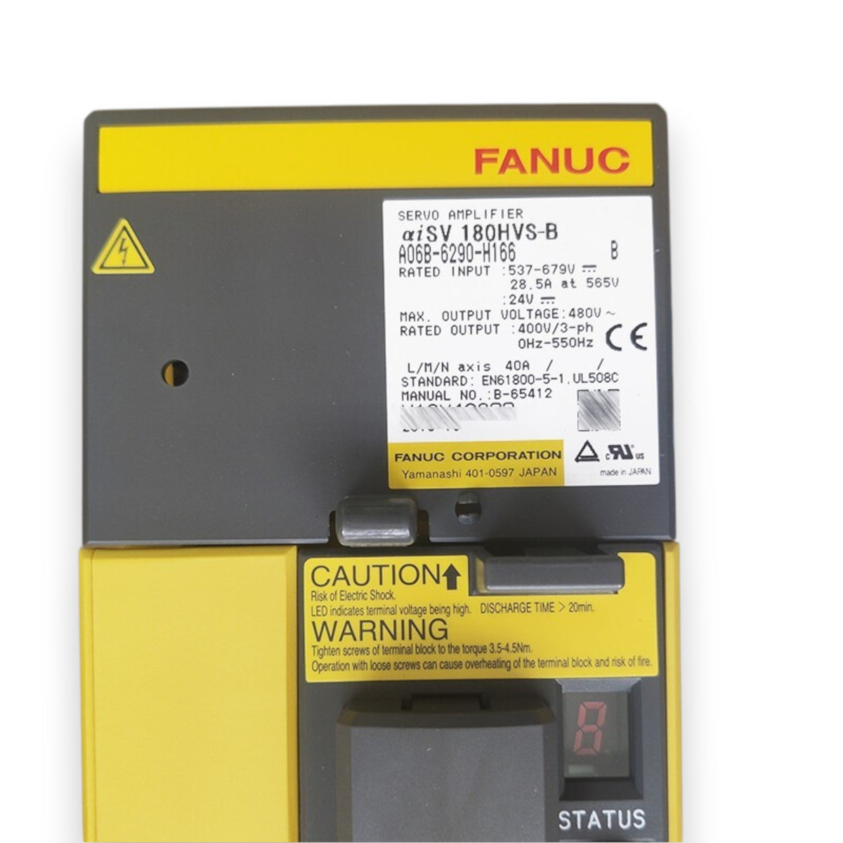 Fanuc Servo Amplifier αiSV 180HVS-B A06B-6290-H166