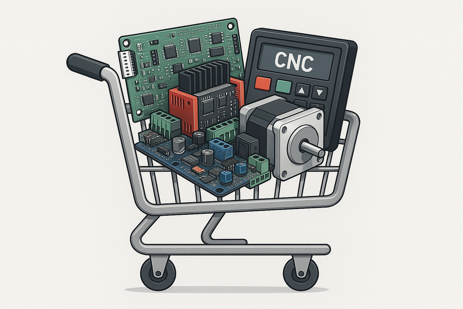 cnc electronics shopping cart