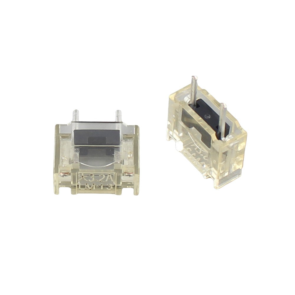 JJAutomation Daito LM32 3.2A CNC fuse with clear plastic housing and metal pins for Fanuc drive systems.