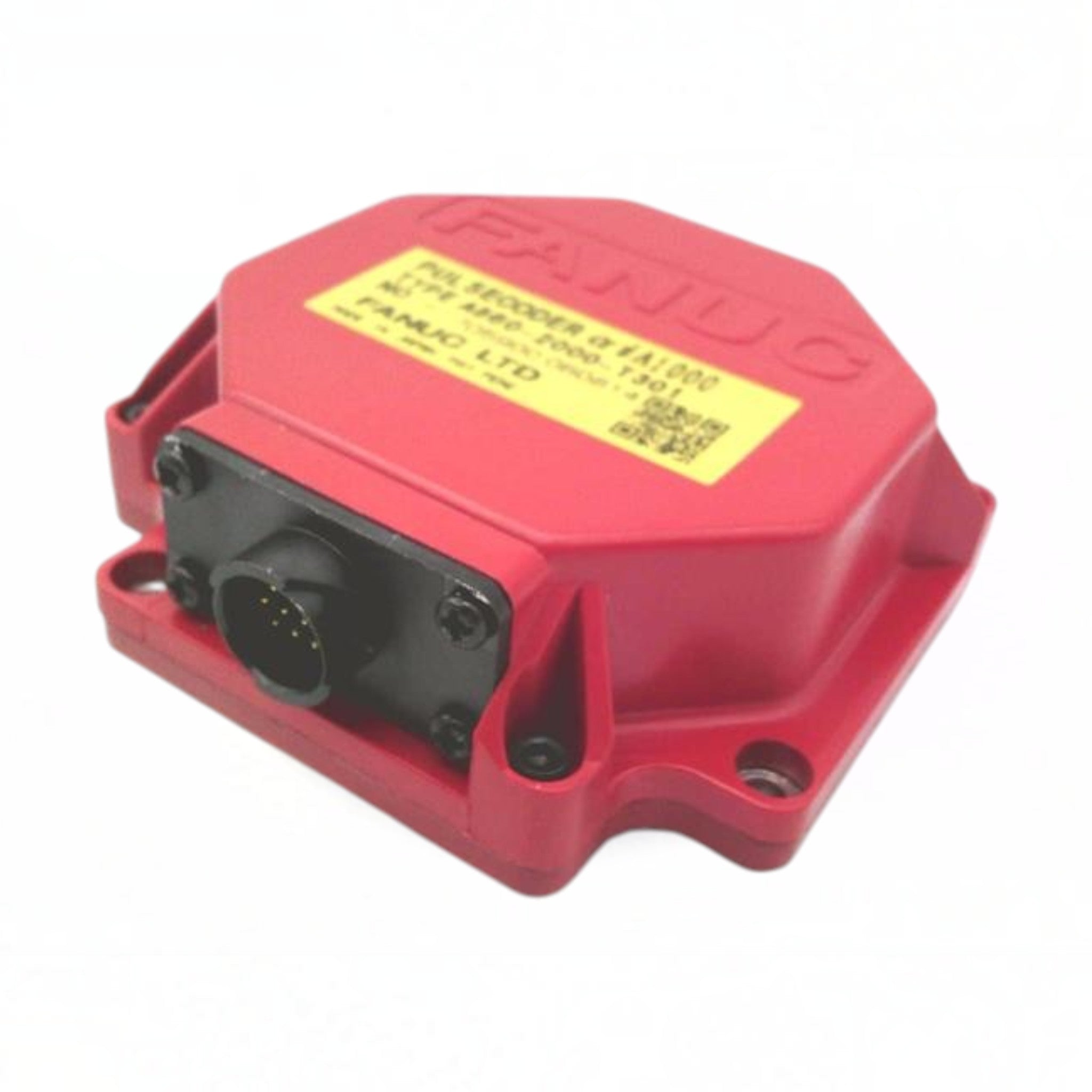 JJAutomation Fanuc A860-2000-T301 servo motor encoder with red casing and yellow identification label