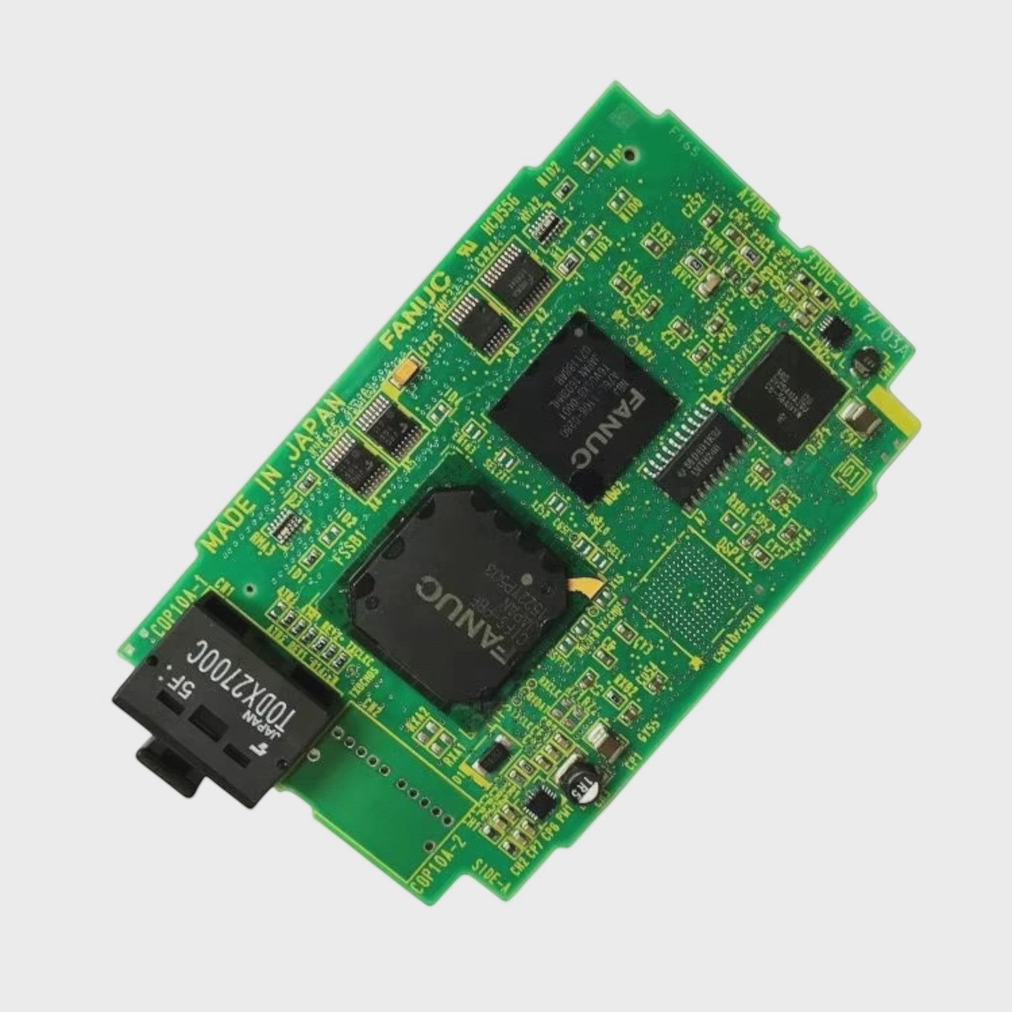 JJAutomation Fanuc A20B-3300-0767 axis PCB board for CNC machines, green circuit board with electronic components.
