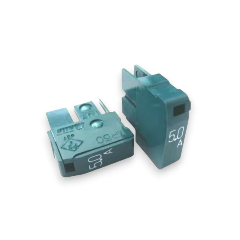 JJAutomation Fanuc 5.0A CNC fuse A02B-0319-K100 in teal plastic, designed for 0i-F Plus series control systems.