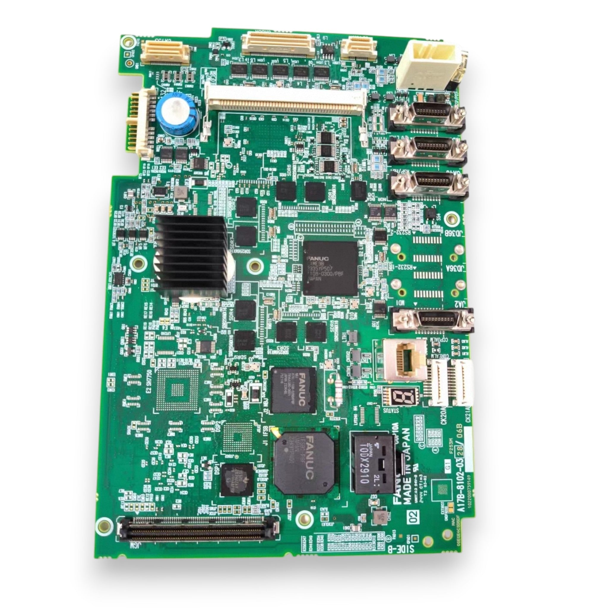 JJAutomation Fanuc A20B-8102-0328 motherboard for 0i-F Plus CNC machines with green circuit board and components