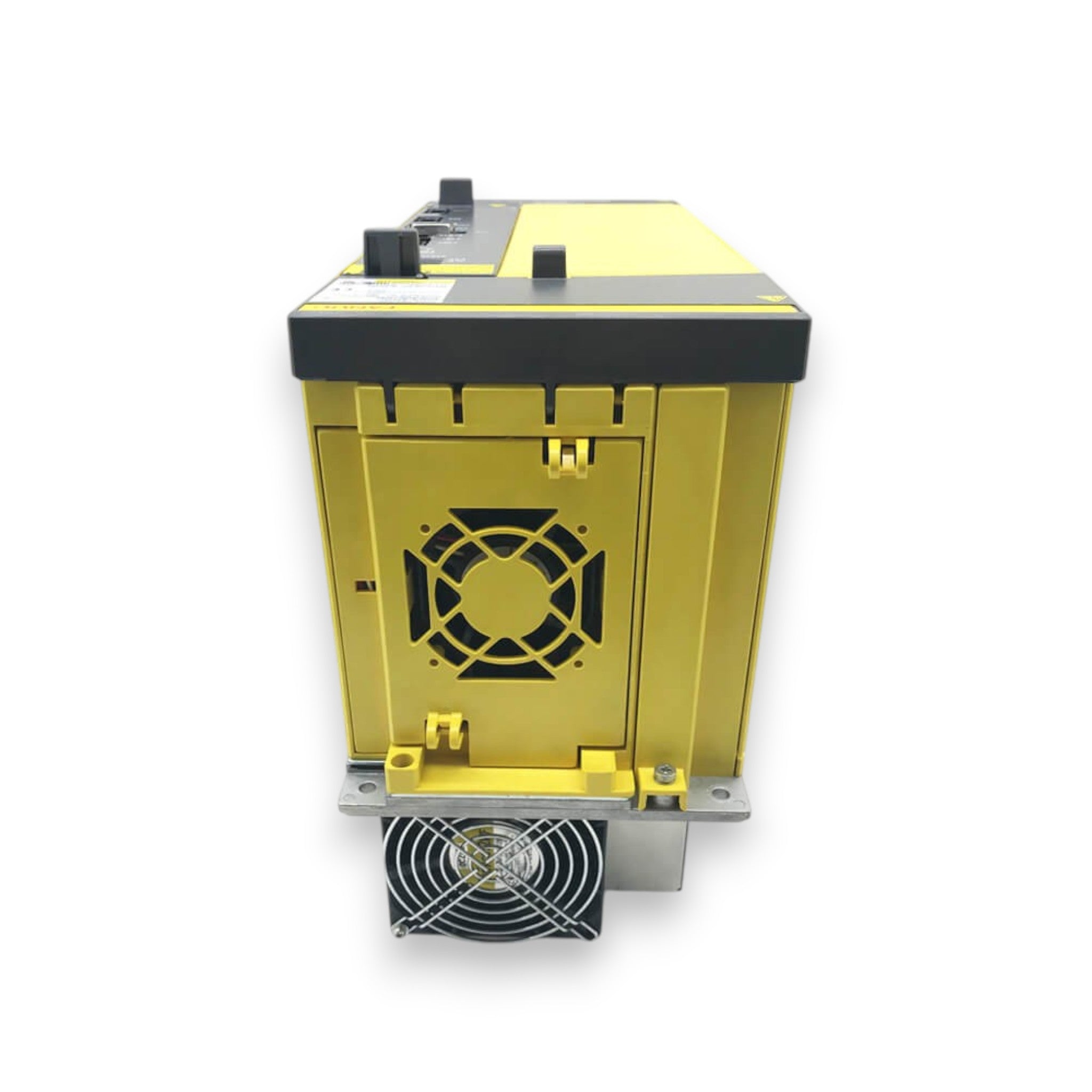 JJAutomation Fanuc alpha iPS 45HV-B power supply module in yellow and black with integrated cooling fans