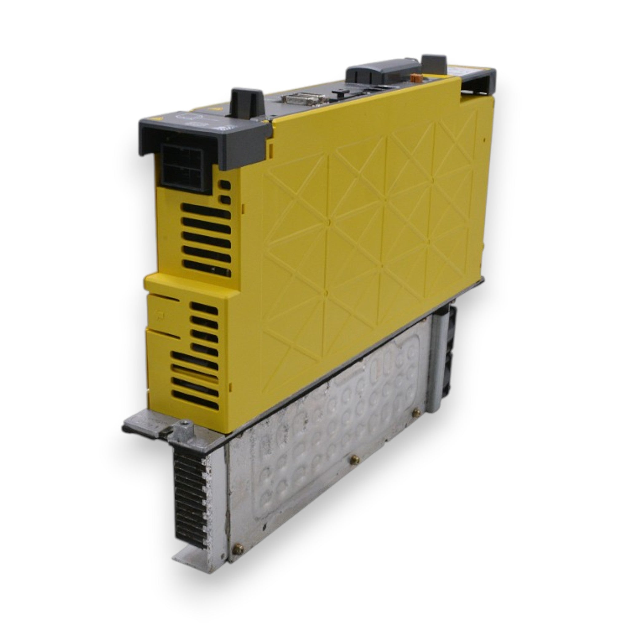 JJAutomation FANUC A06B-6114-H106 servo amplifier module in yellow with metal heat sink for CNC machine axis control