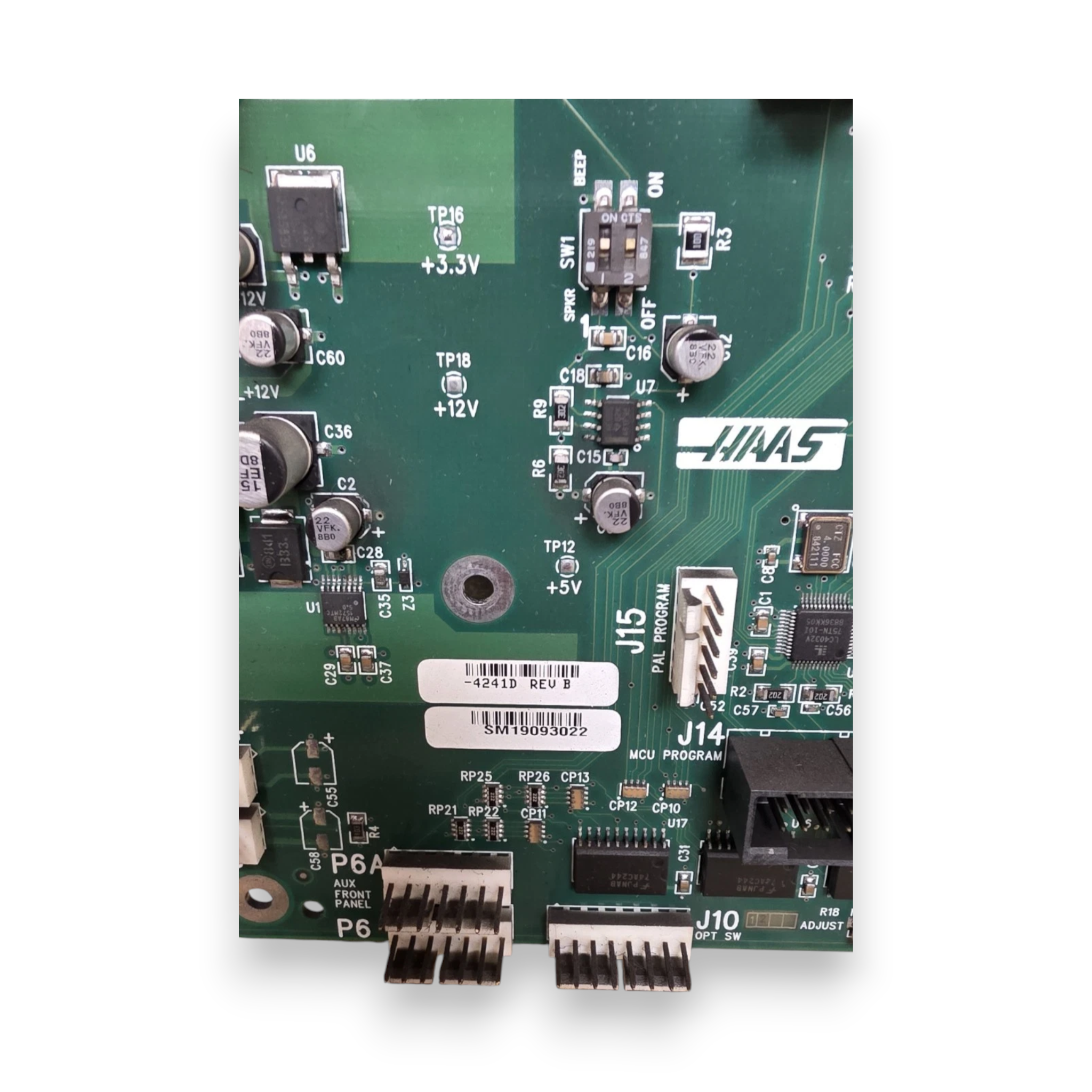 JJAutomation Haas 93-32-4241D keyboard interface board with green circuit board and electronic components