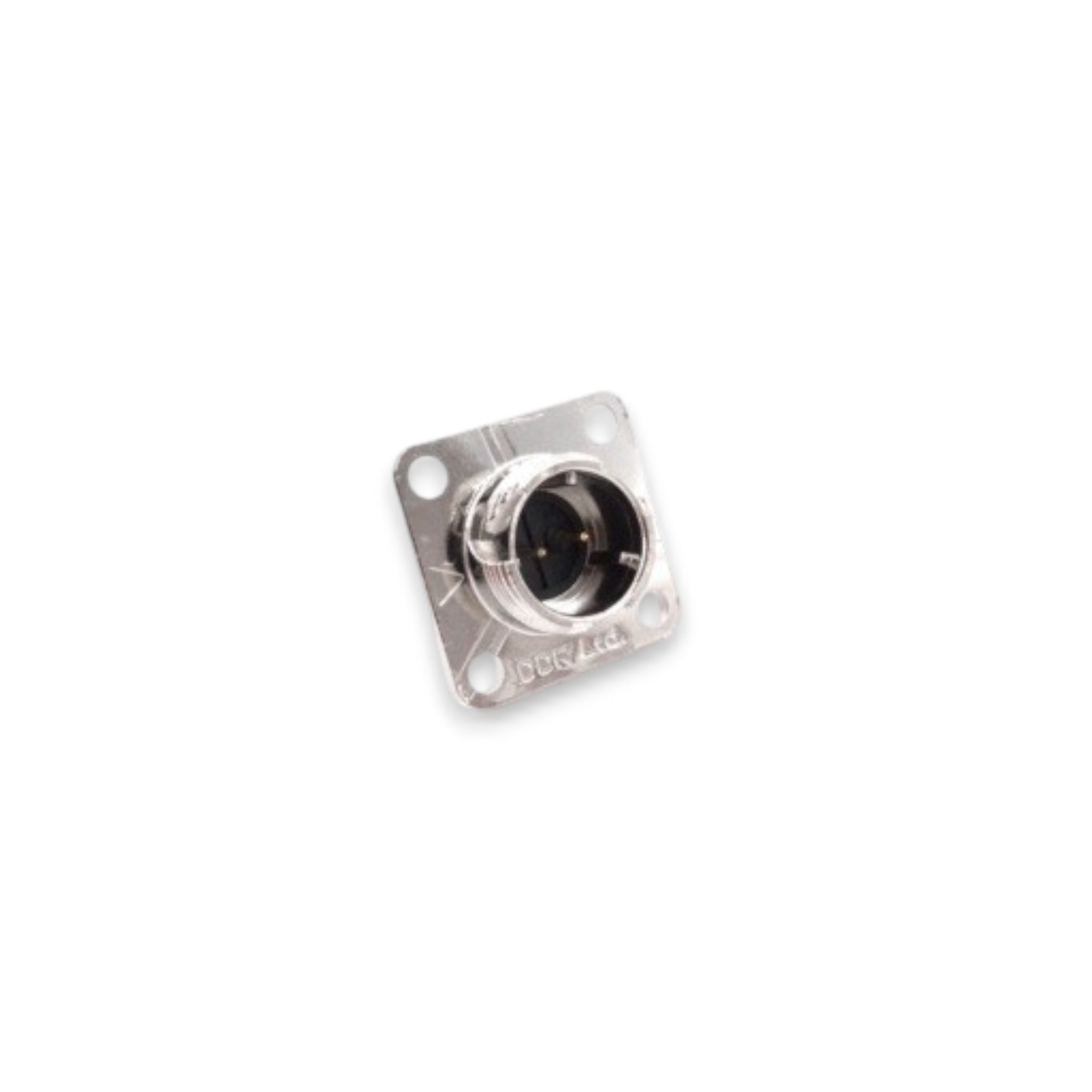 JJAutomation Mitsubishi MR-BKCNS1 brake connector with a metallic square flange mount and circular pin interface