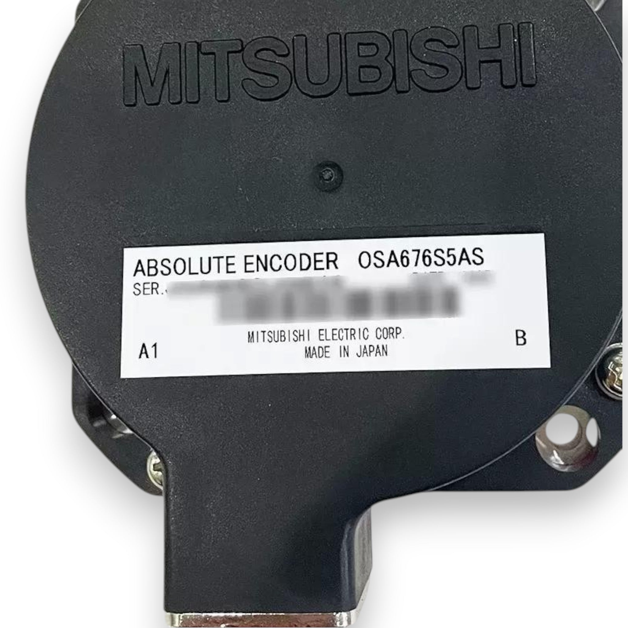 JJAutomation Mitsubishi OSA676S5AS absolute rotary encoder for industrial servo systems with label detail