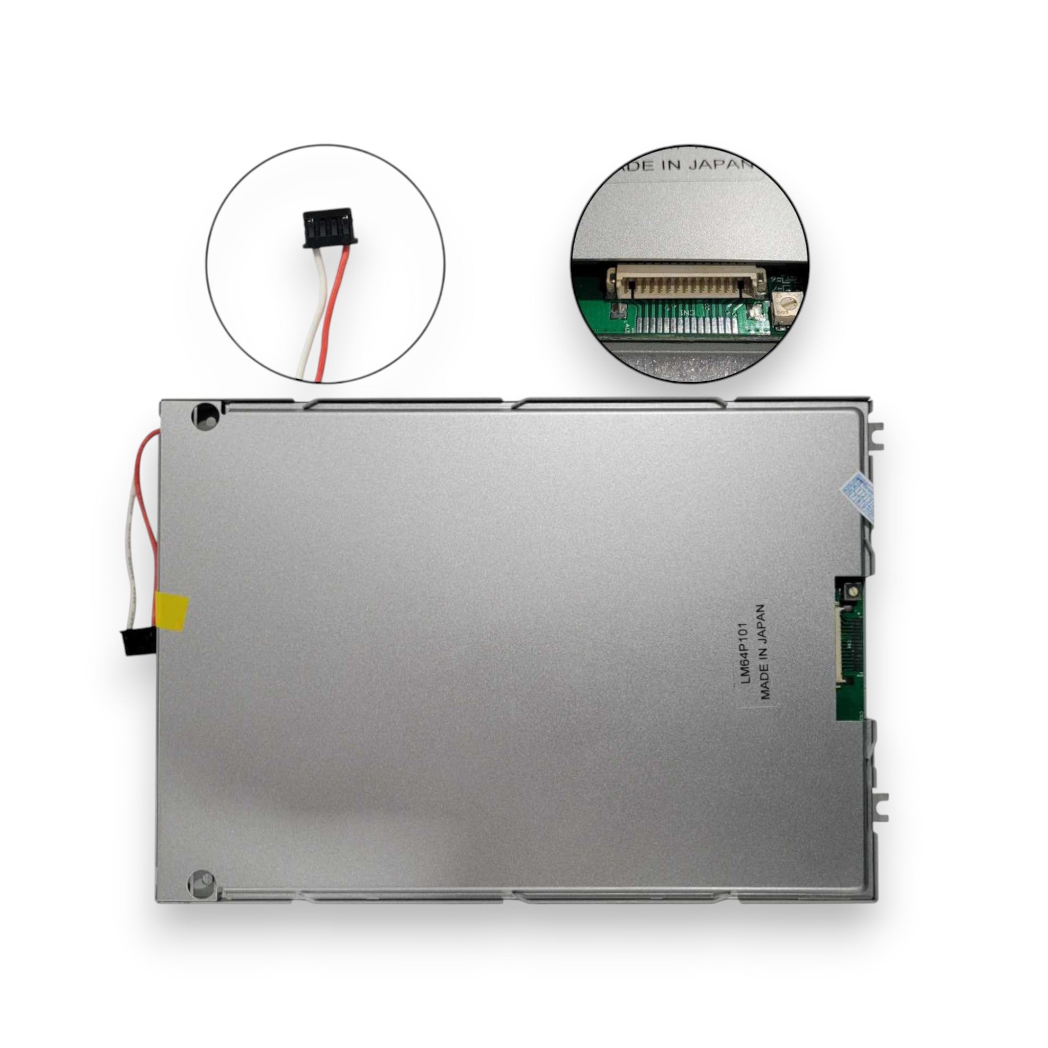 JJAutomation SHARP LCD LM64P101R display unit for CNC machines with connector and ribbon cable details