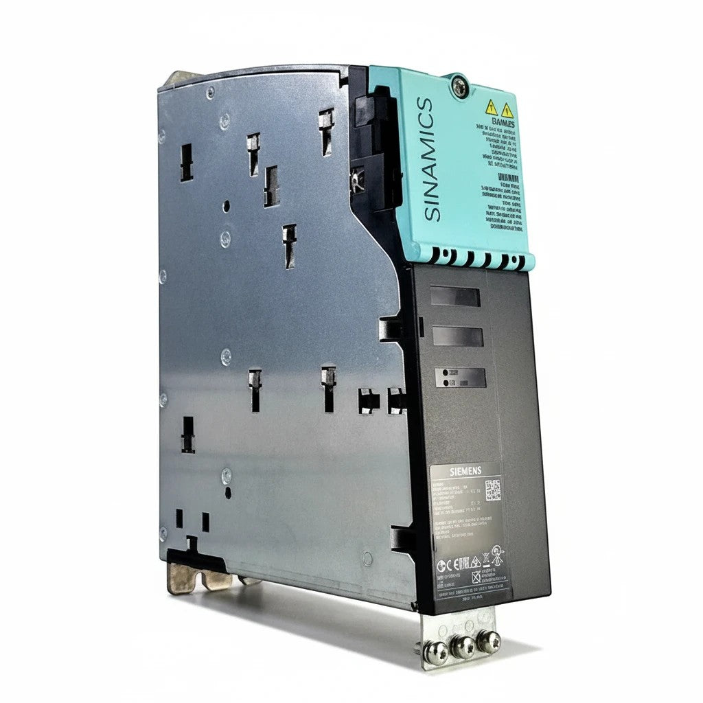 JJAutomation Siemens SINAMICS power module drive controller with compact metal housing for industrial motor control.