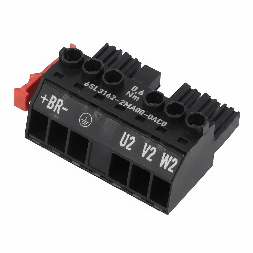 JJAutomation Siemens electrical connector terminal block with red release lever and clearly marked wiring terminals.