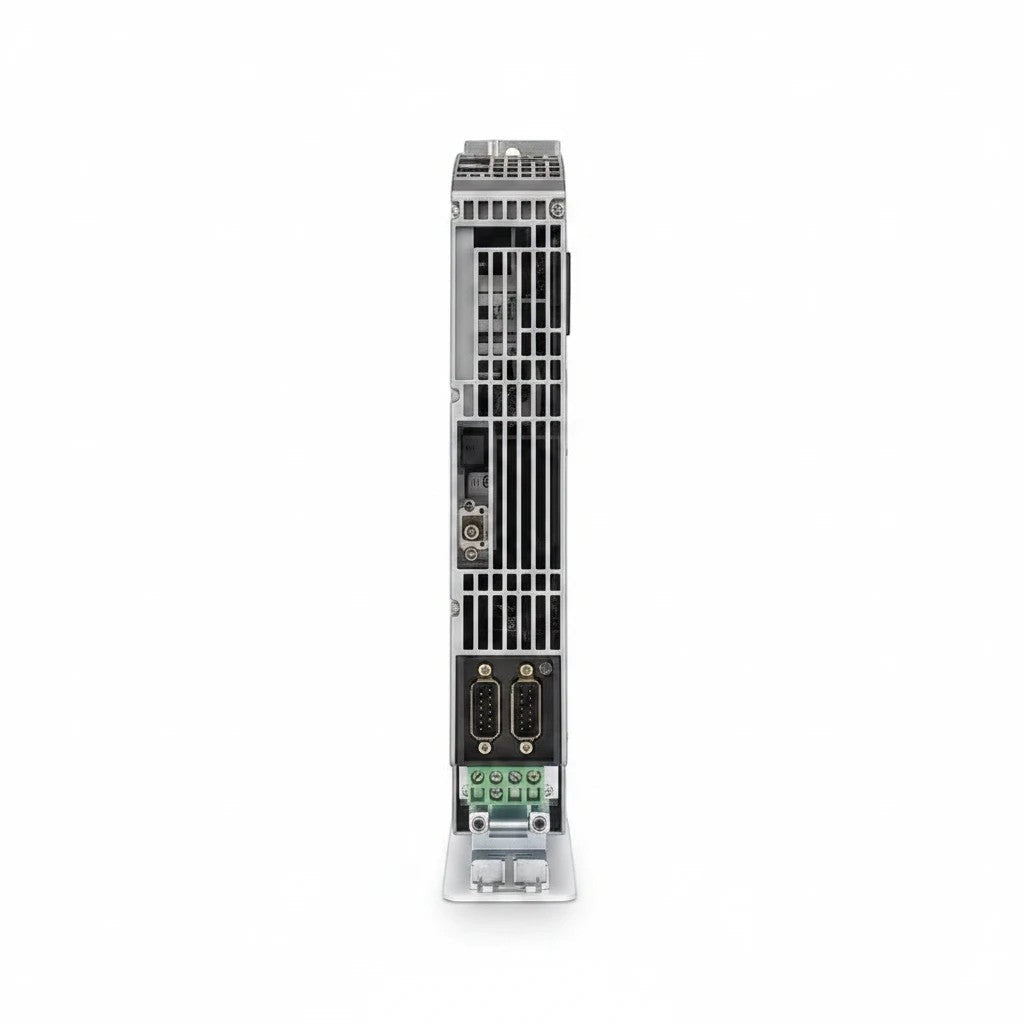 JJAutomation SINAMICS industrial power drive module with metallic housing, cooling vents, and communication ports.