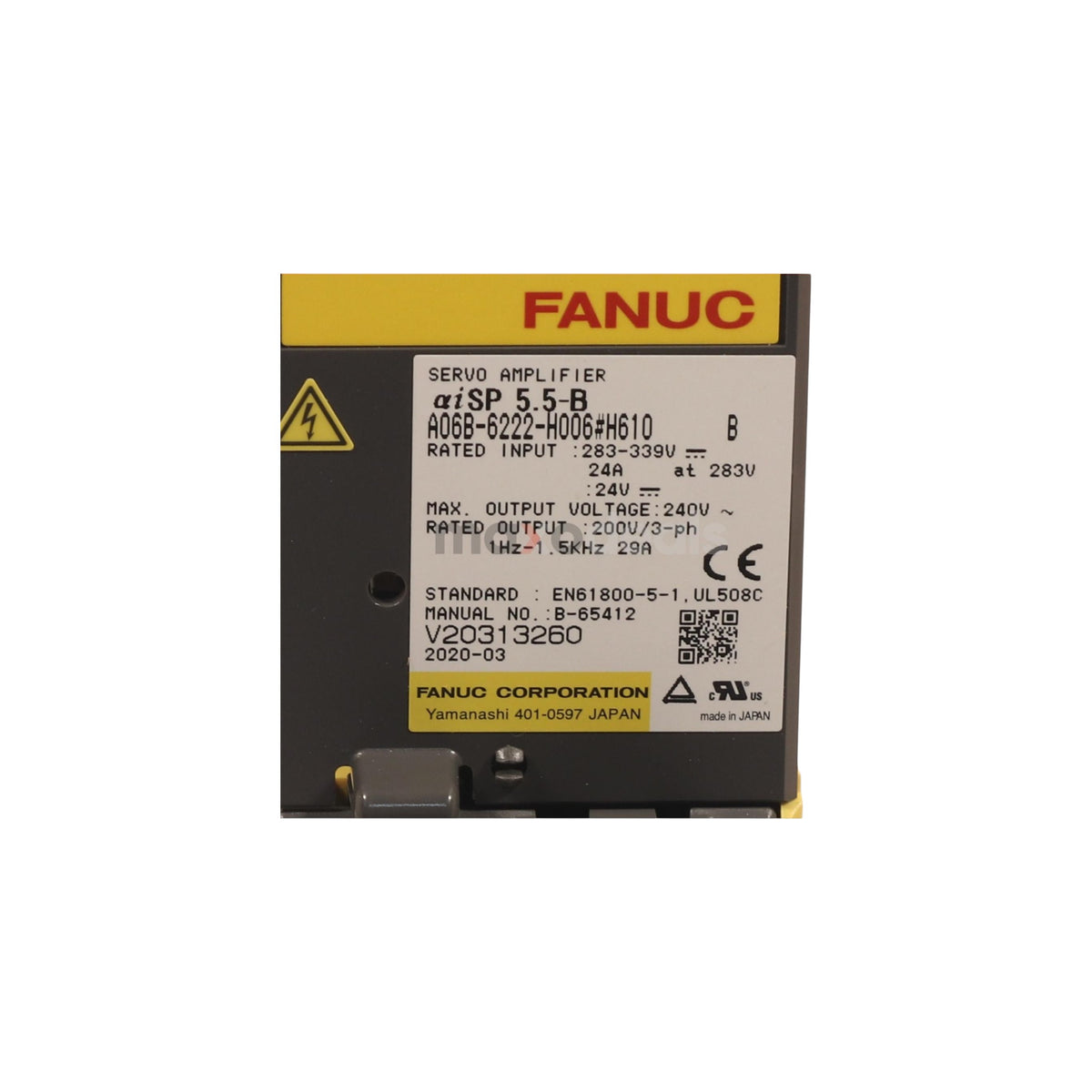 Fanuc Spindle Amplifier αiSP 5.5-B A06B-6222-H006#H610