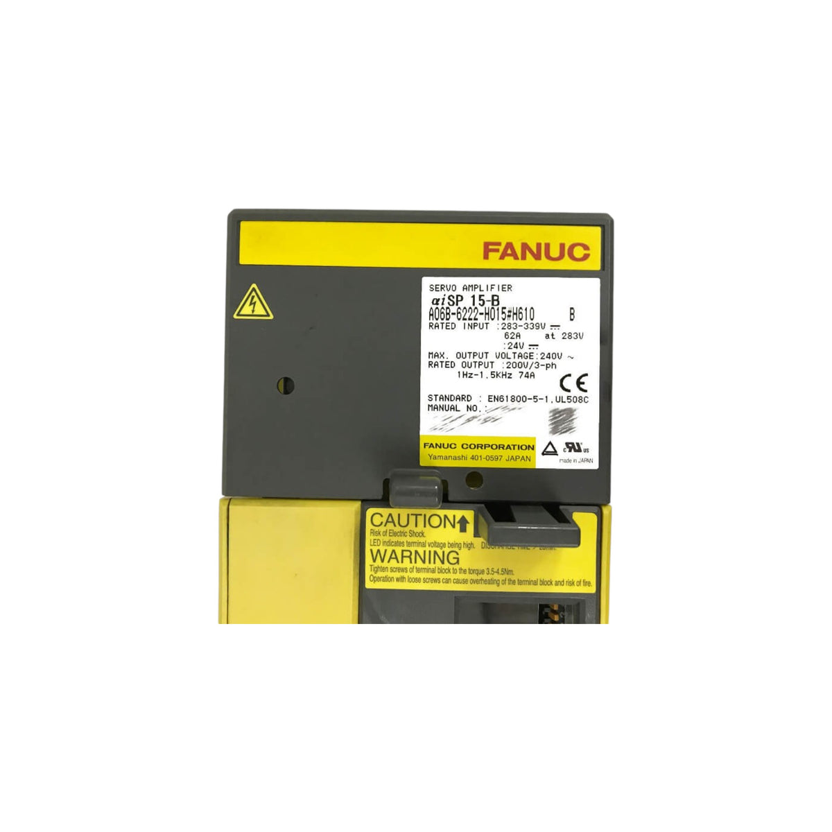 Fanuc Spindle Amplifier αiSP 15-B A06B-6222-H015#H610