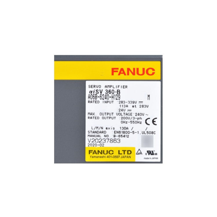 Fanuc Servo Amplifier αiSV 360-B A06B-6240-H129