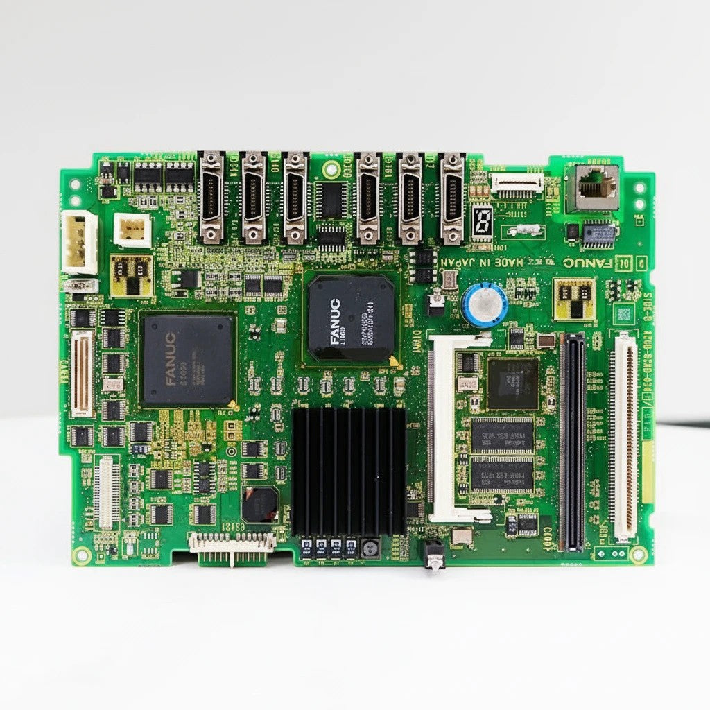 JJAutomation 0i-MD motherboard A20B-8200-0543 for Fanuc CNC machines featuring integrated chips and ports.