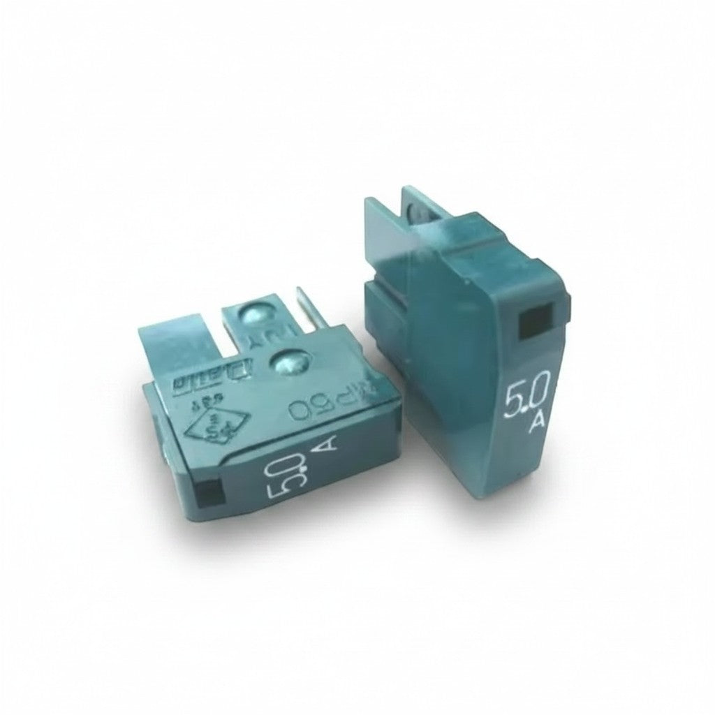 JJAutomation Daito LM50 5.0A CNC fuse, part number A60L-0001-0290#LM50, green plastic housing for industrial machines.