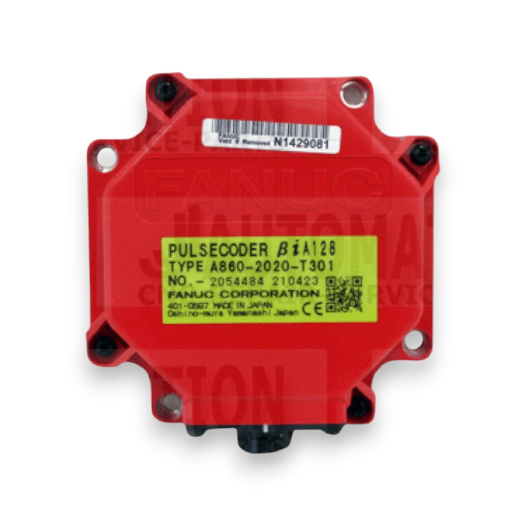 JJAutomation genuine Fanuc A860-2020-T301 servo motor pulse encoder with red housing and technical label