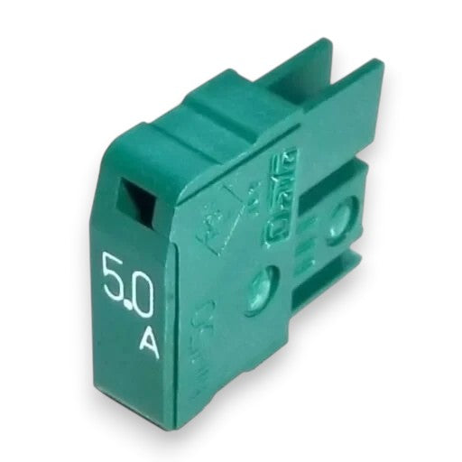JJAutomation green 5.0A Fanuc fuse A02B-0319-K100 for CNC machines, available new or refurbished.
