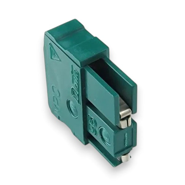 Green Fanuc A02B-0319-K100 CNC machine fuse supplied by JJAutomation for industrial control systems.