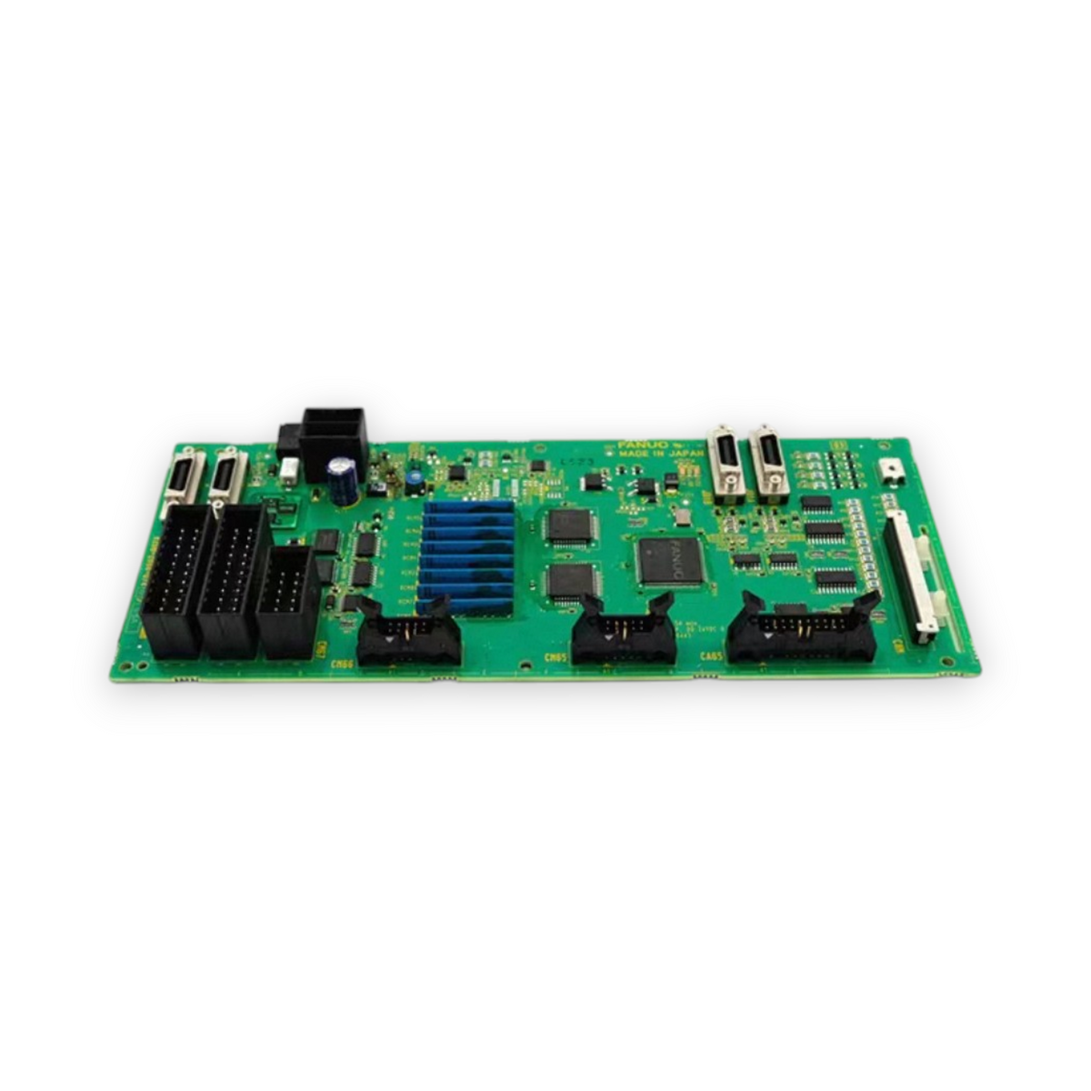 JJAutomation Fanuc A20B-2004-0740 machine operator panel I/O PCB with green circuit board and black connectors