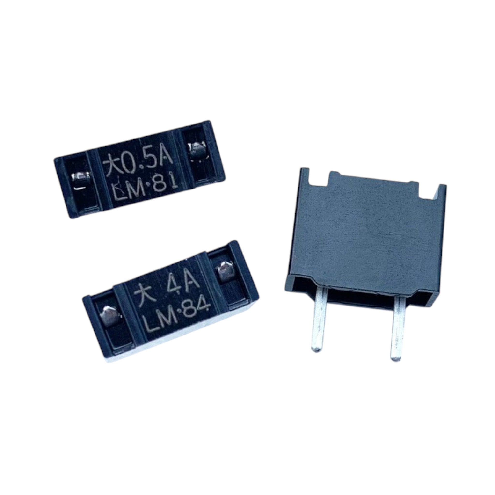 JJAutomation Fanuc LCD-mounted fuse for 0i-F Plus series control units, featuring 0.5A and 4A ratings.