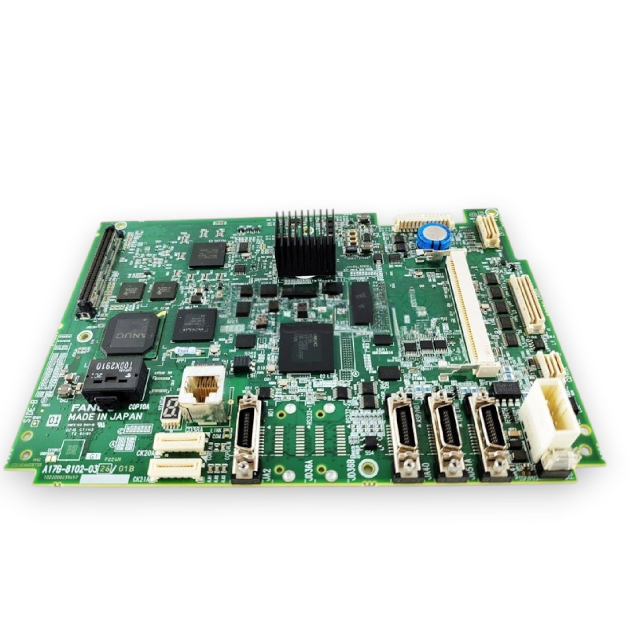 JJAutomation Fanuc A20B-8102-0326 motherboard for 0i-F Plus CNC machines with green circuit board and components