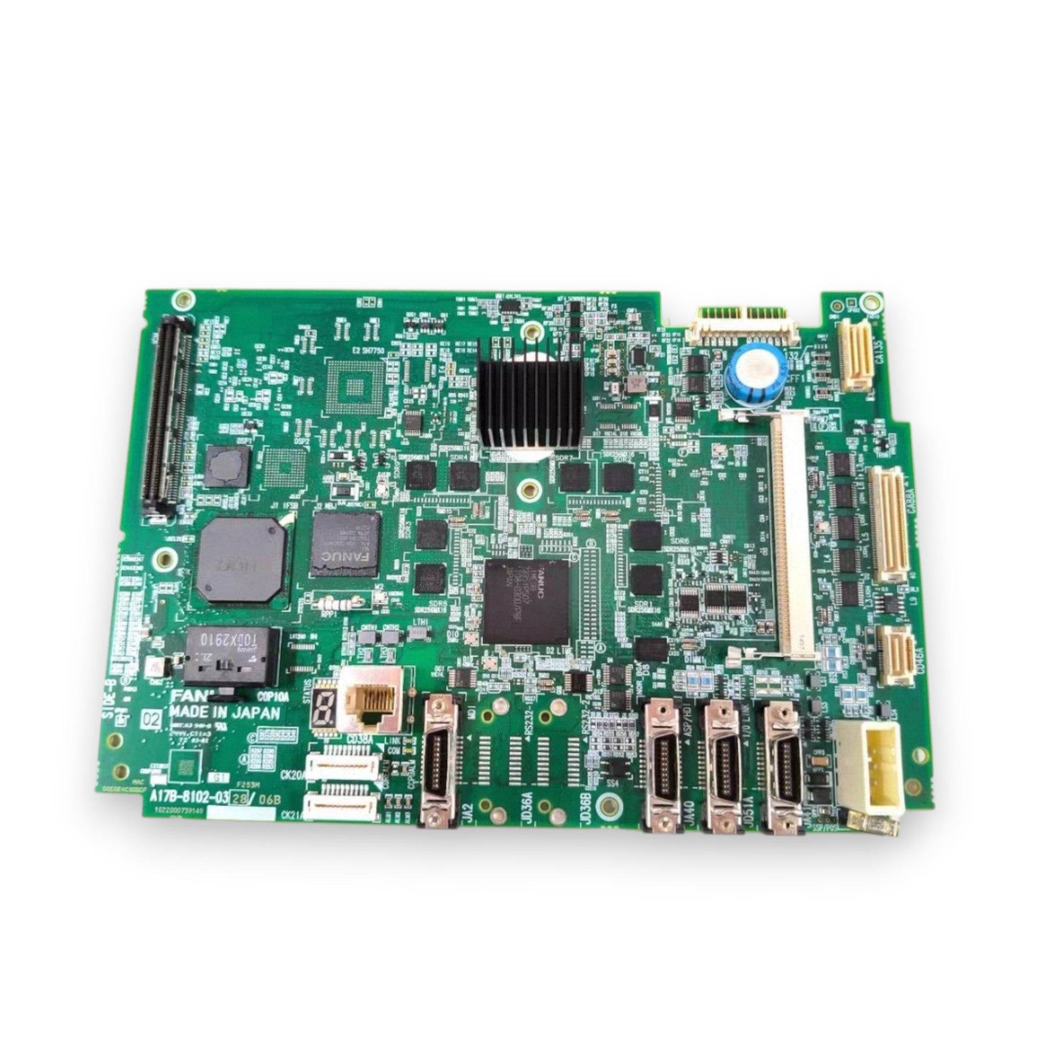 JJAutomation Fanuc A20B-8102-0328 motherboard for 0i-F Plus CNC machines with green circuit board and components