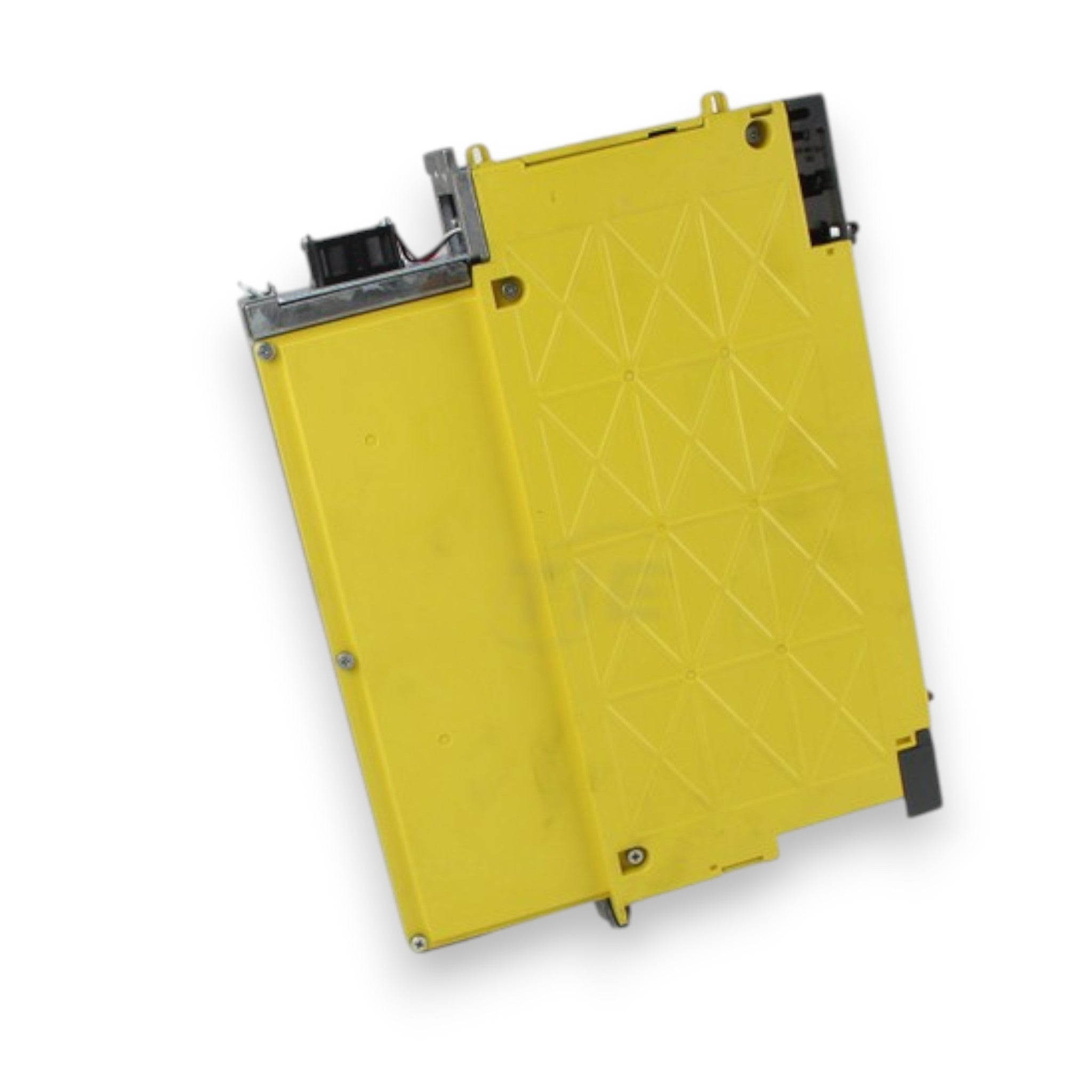 JJAutomation Fanuc alpha iPS 7.5-B power supply module with a bright yellow casing for CNC systems