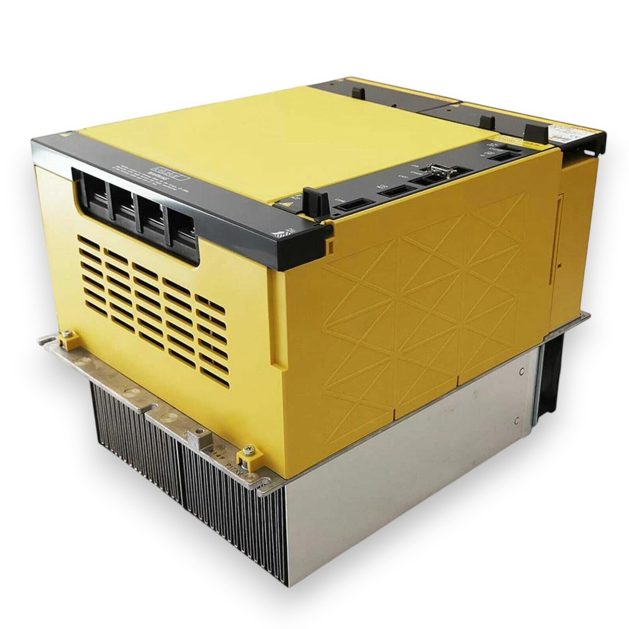 JJAutomation Fanuc αiPS 125HV-B power supply module with yellow casing and metal heat sink for CNC systems