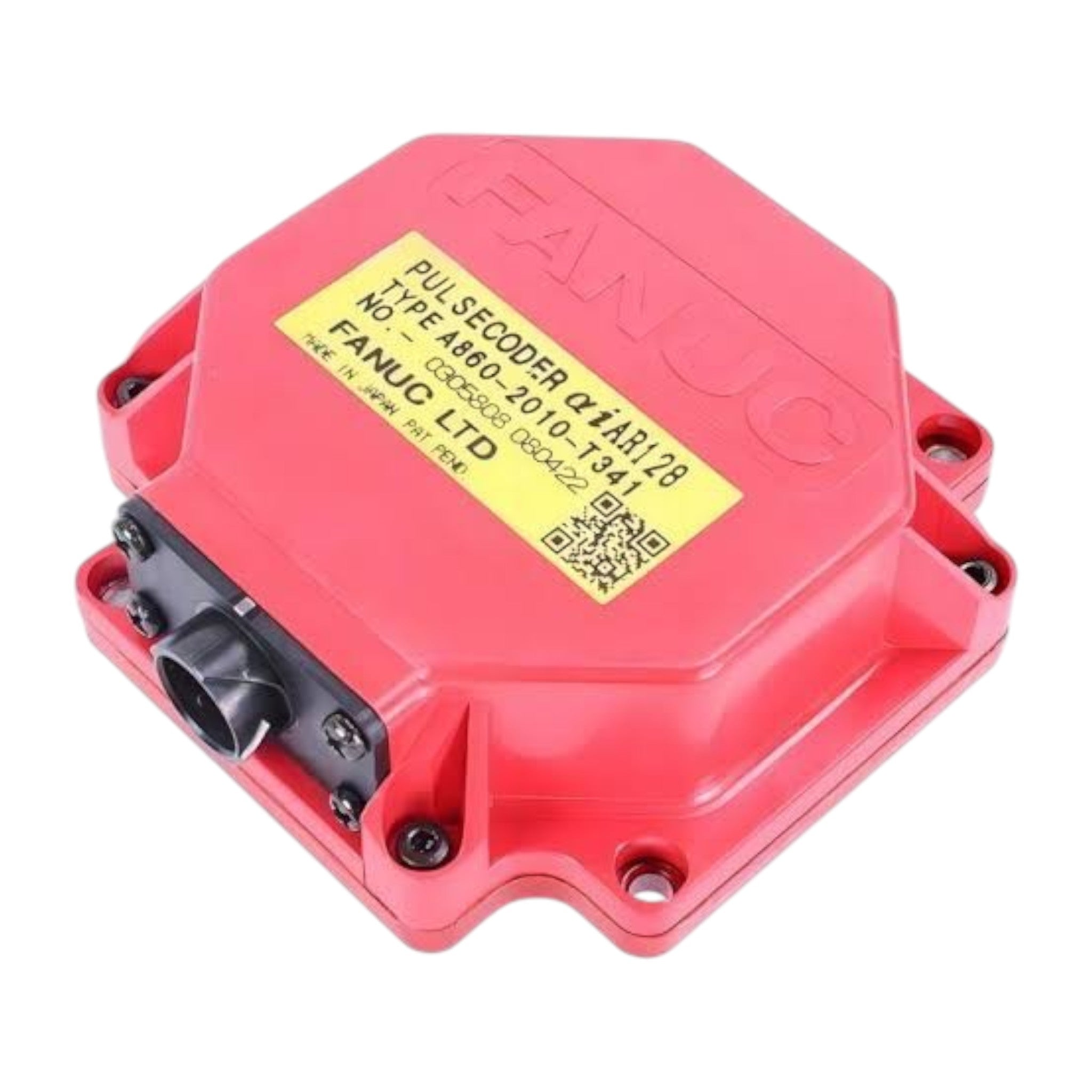 JJAutomation Fanuc A860-2010-T341 pulse coder in red with yellow identification label for servo motors