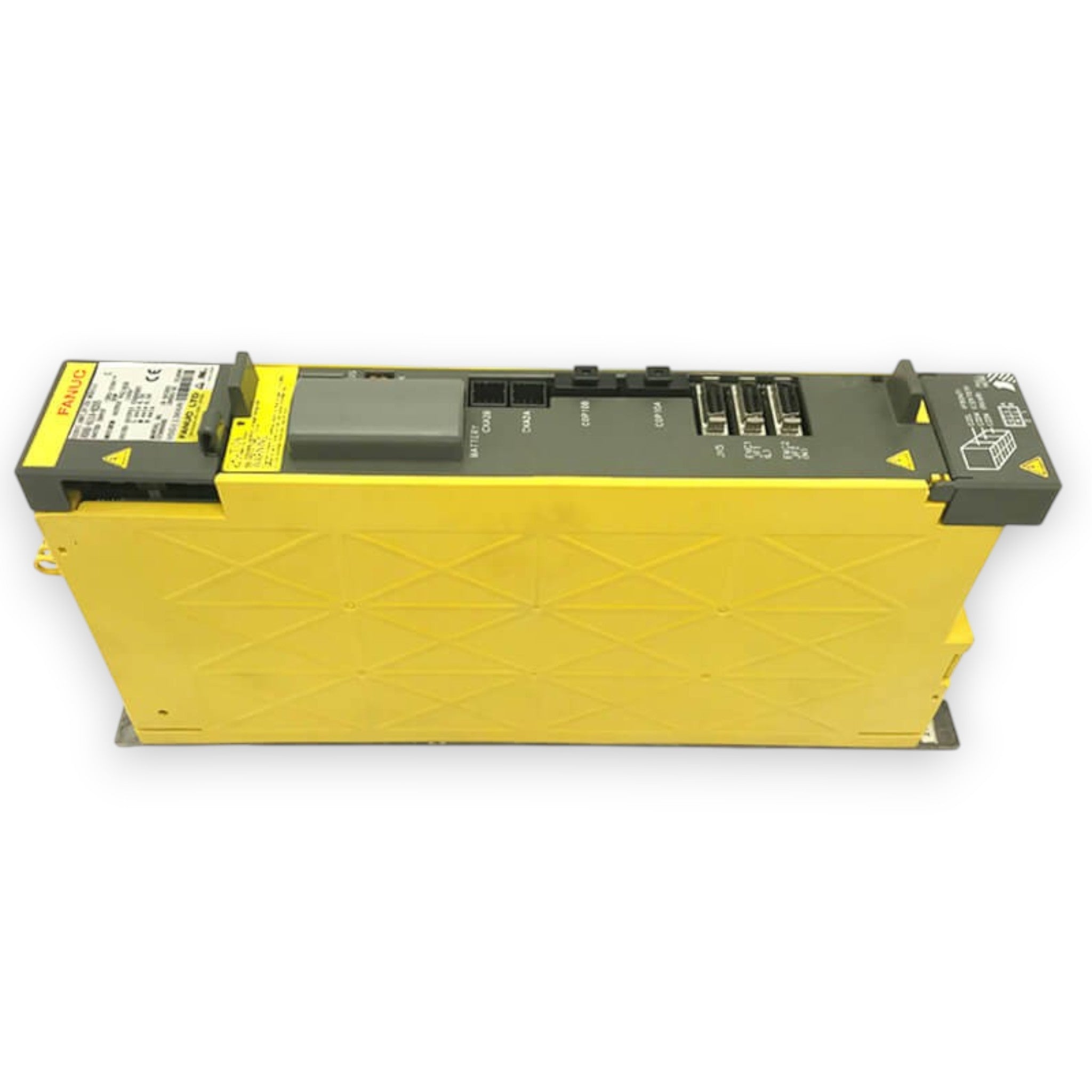 JJAutomation Fanuc Alpha i SVM2-20/20i 2-axis servo amplifier module in yellow and grey for CNC machine control