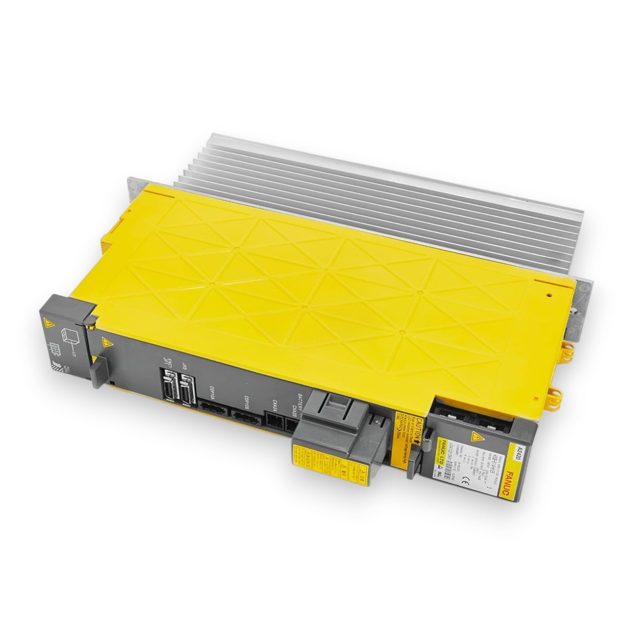 JJAutomation FANUC A06B-6114-H105 ai servo amplifier module with yellow casing and integrated heat sink