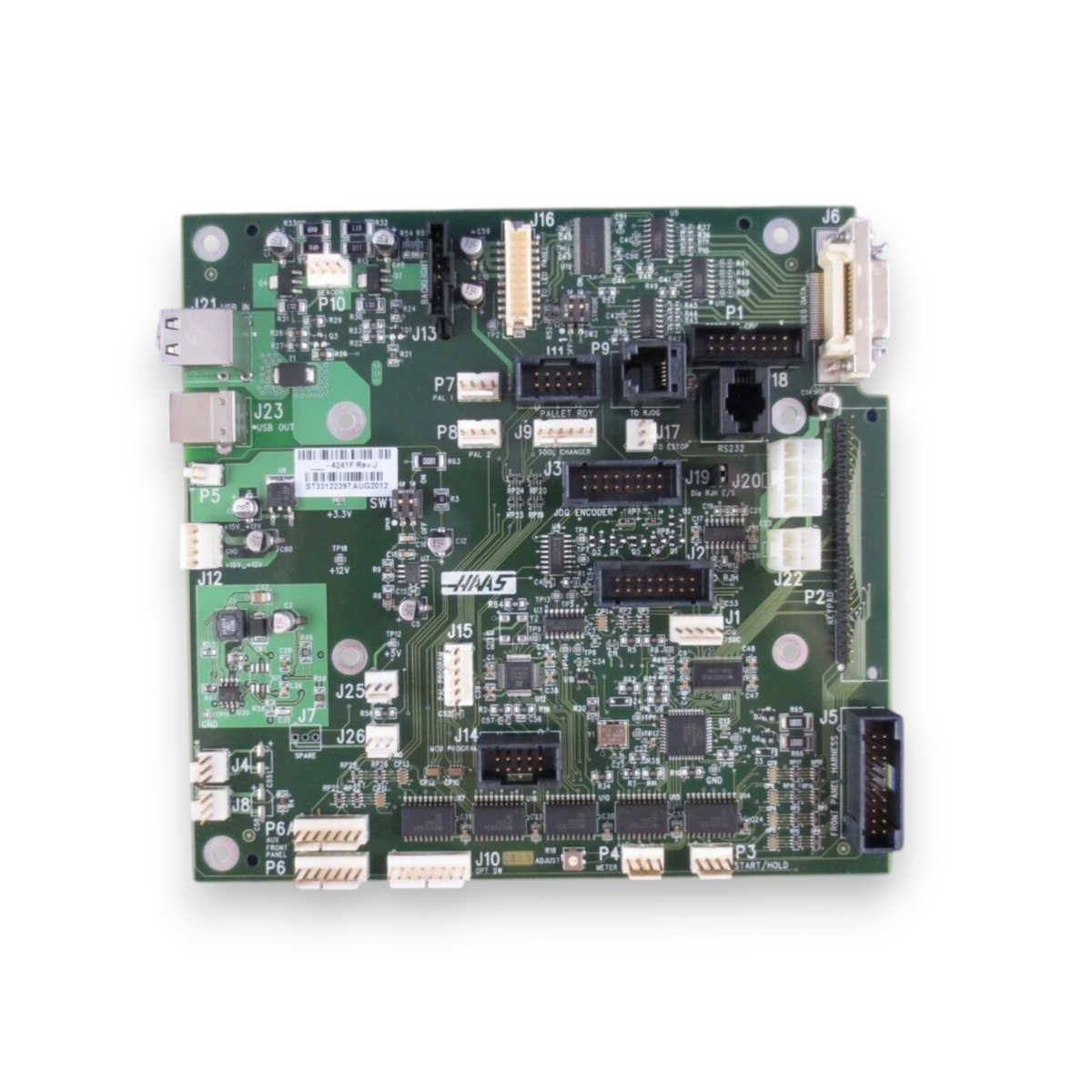 JJAutomation Haas 93-32-4241F keyboard interface board for CNC control systems with multiple ports and connectors