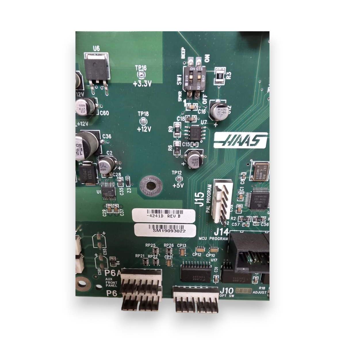 JJAutomation Haas 93-32-4241D keyboard interface board with green circuit board and electronic components