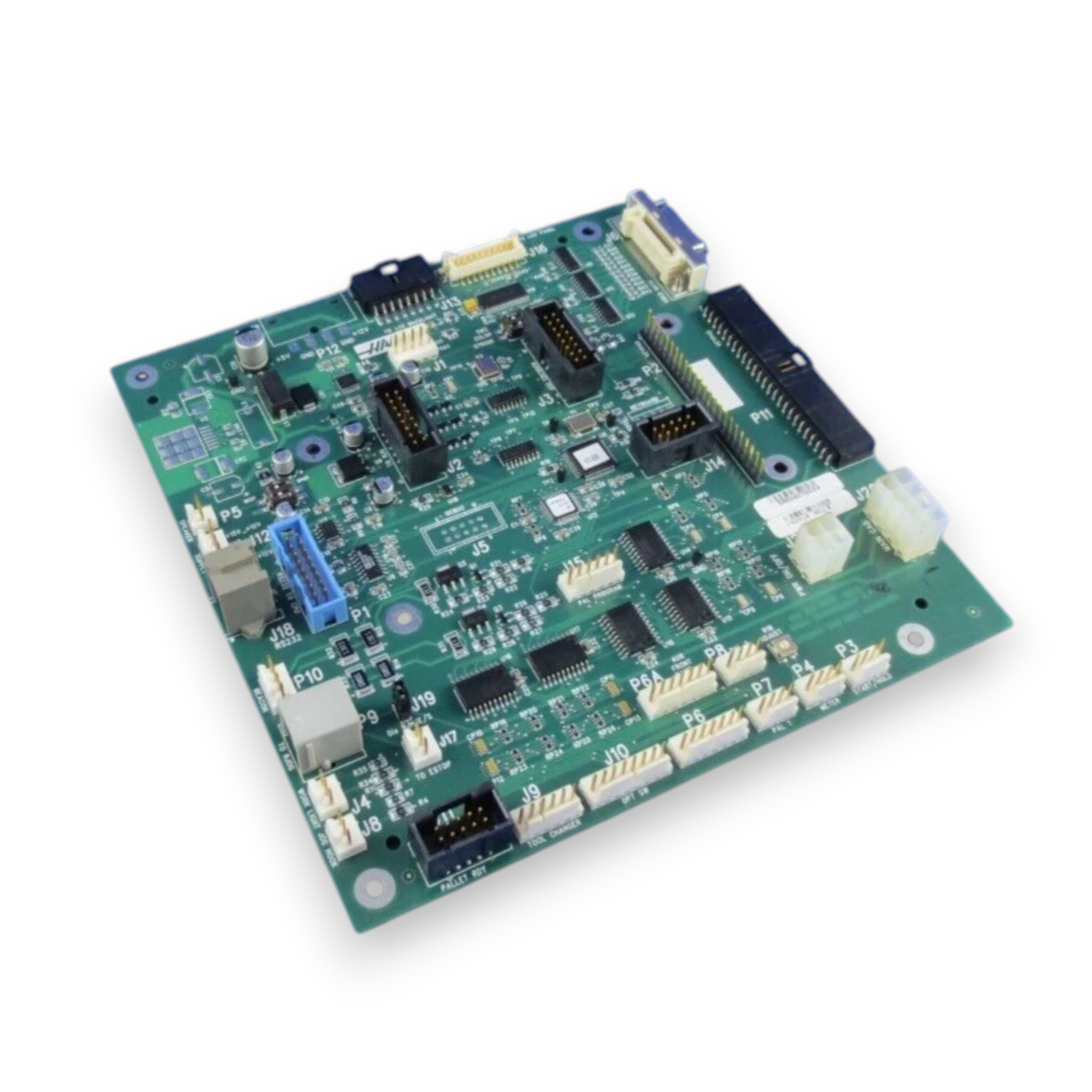 JJAutomation Haas 93-32-4241B keyboard interface board with green PCB and various electronic connectors