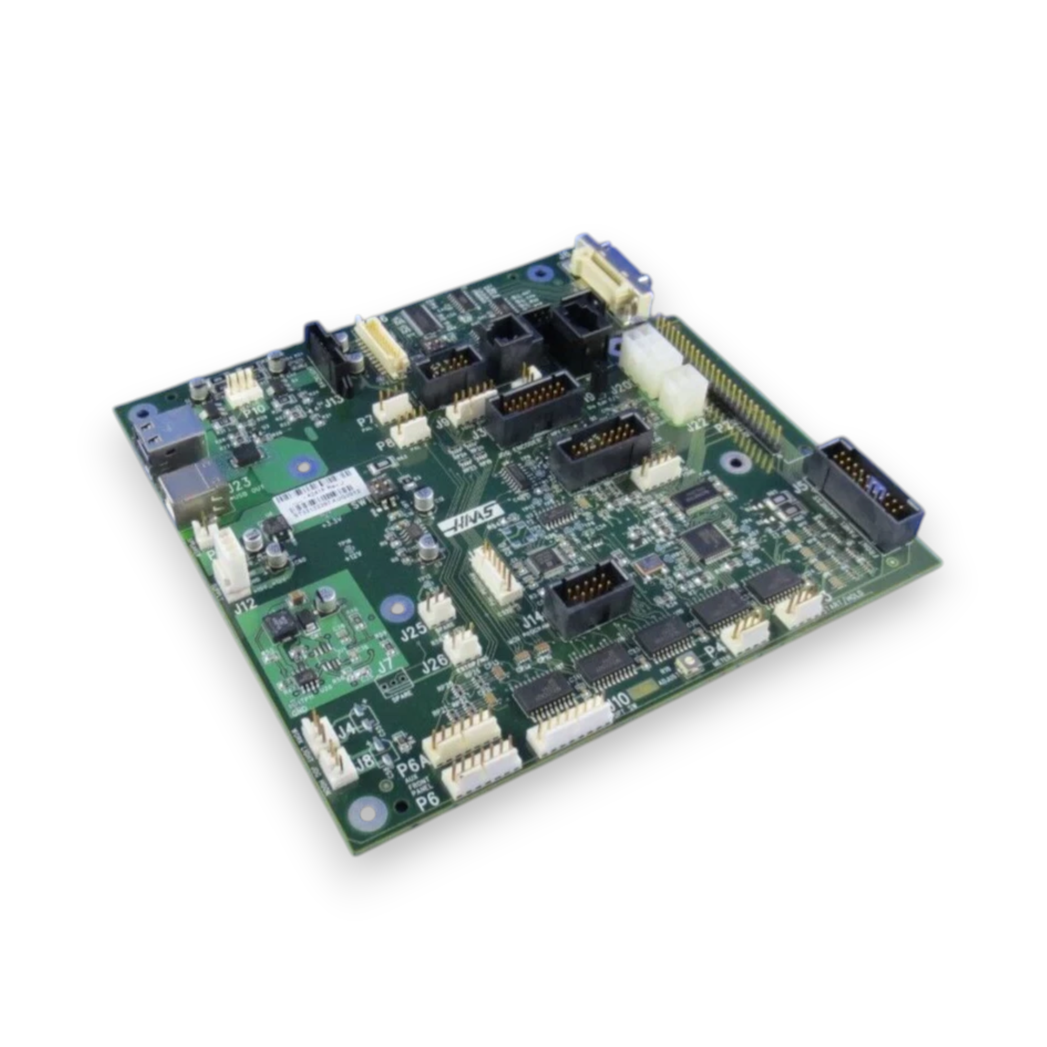 JJAutomation Haas 93-32-4241F keyboard interface board for CNC control systems on a blue background