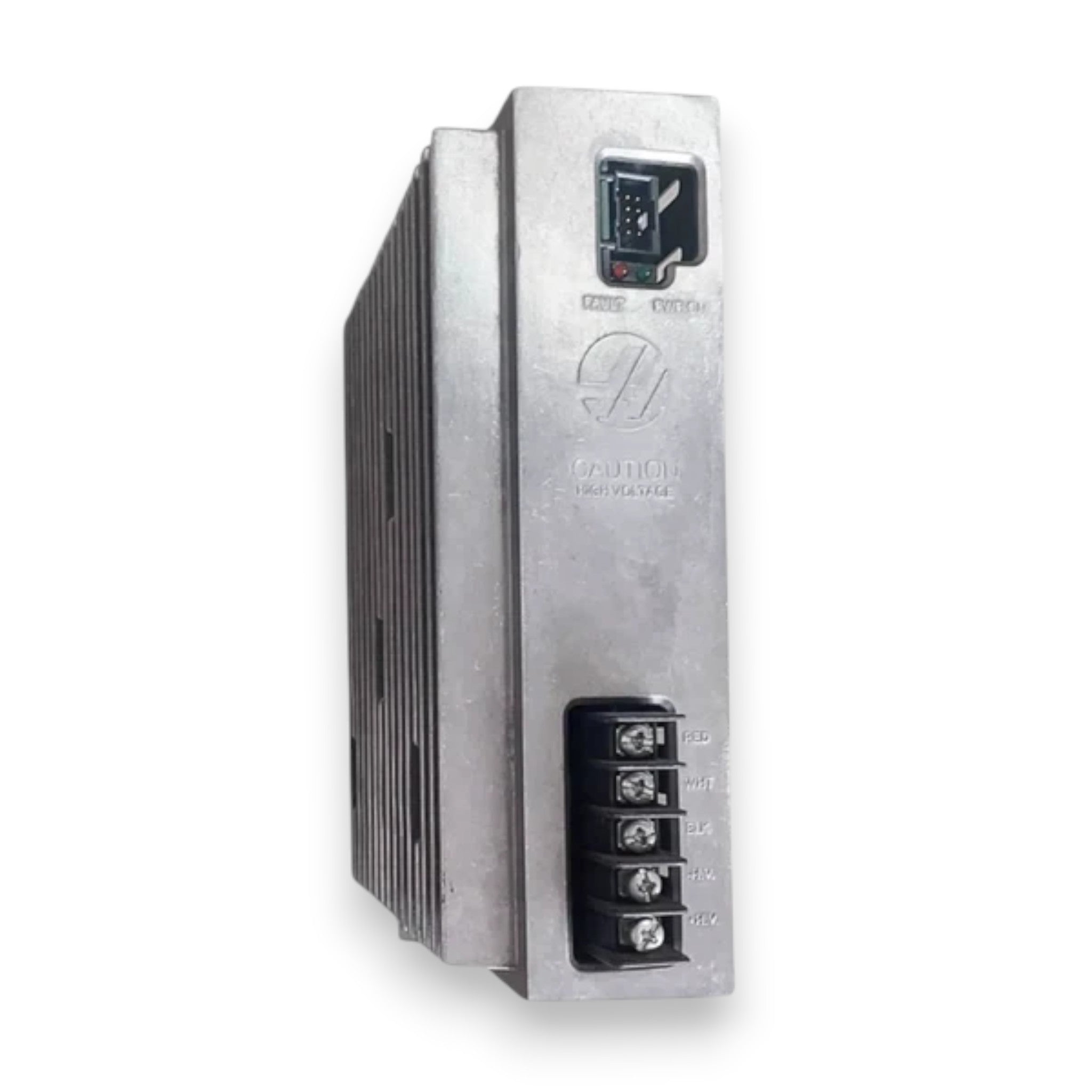 JJAutomation Haas 60A BL Smart brushless servo axis amplifier for CNC machines with high voltage caution label