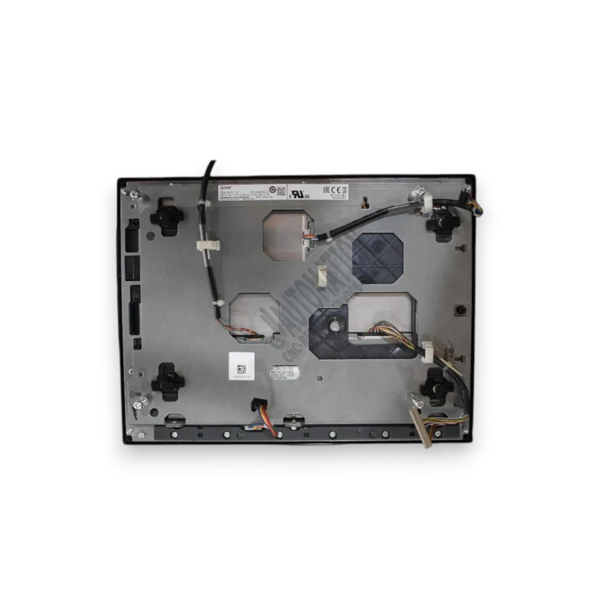 JJAutomation Mitsubishi M80 control unit back view showing metal plate, wiring, and internal components