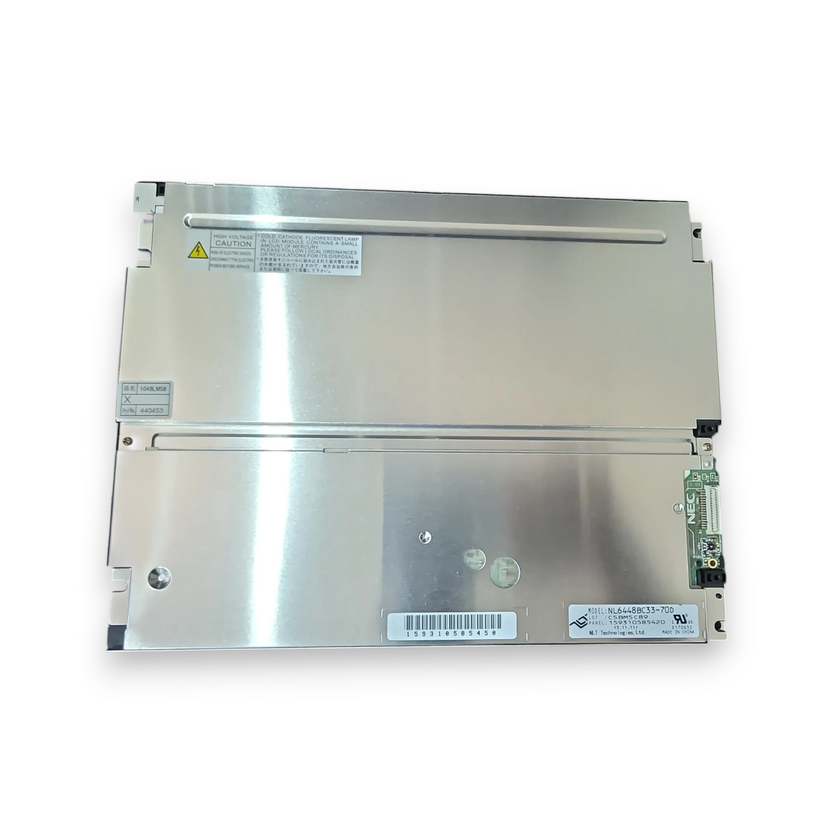 JJAutomation 10.4-inch NEC NLT LCD module for Siemens HMI panels, showing the metallic rear casing and label.