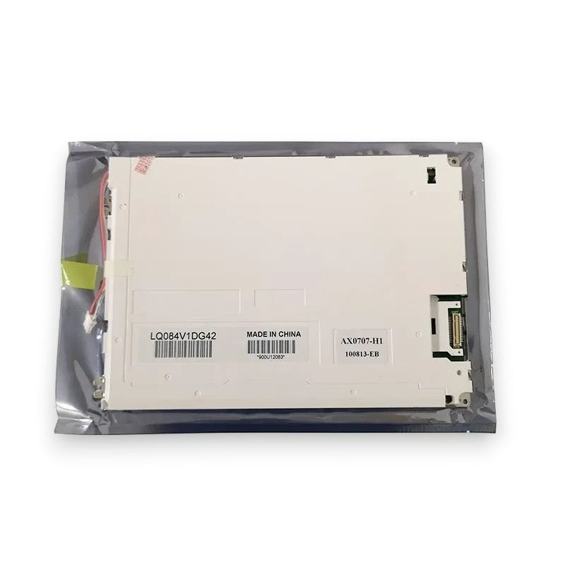 JJAutomation Sharp LQ084V1DG42 8.4-inch industrial TFT LCD display module back view in anti-static packaging