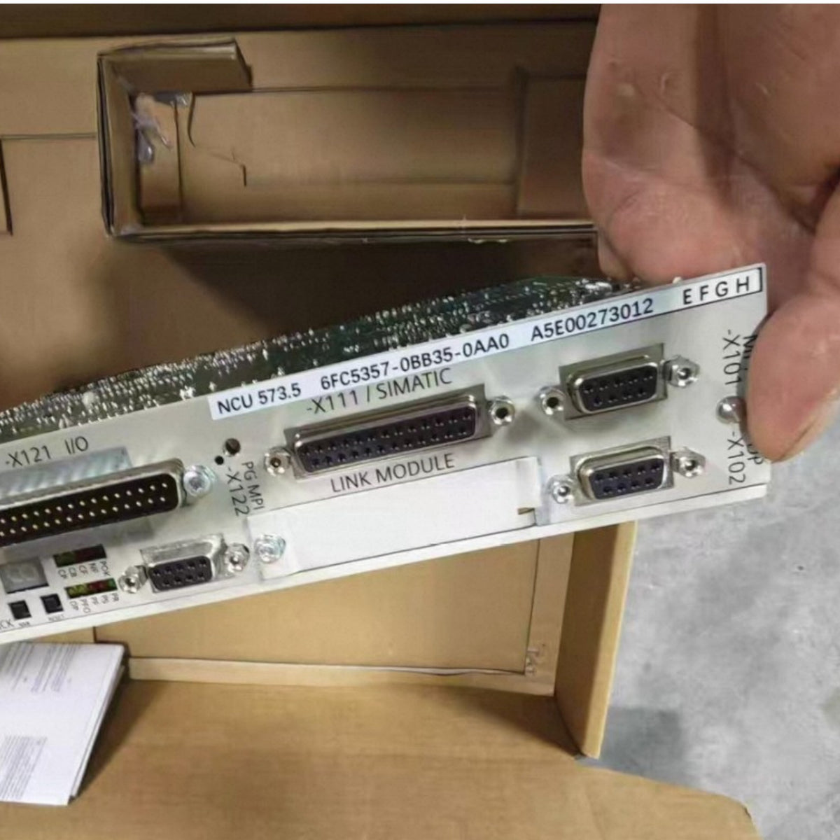JJAutomation Siemens SINUMERIK 840D NCU 573.5 numerical control unit module with interface ports and labels